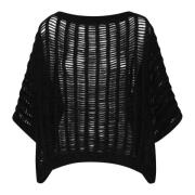 Moderne Gesneden Sweater, Hoogwaardige Stof Liviana Conti , Black , Da...