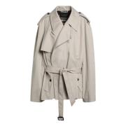 Dubbelborstige Jas Balenciaga , Beige , Dames