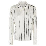 Lijnen en Dots Shirt Alysi , White , Dames