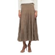 Lurex Geplooide Midi Rok Twinset , Gray , Dames