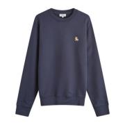 Logo Patch Regular Sweatshirt Maison Kitsuné , Blue , Heren