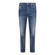 Slim Fit Carrot Jeans Blauwe Wassing Dondup , Blue , Heren