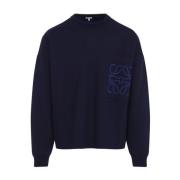 Navy Blauw Anagram Zak Trui Loewe , Blue , Heren