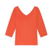 Zachte Jersey T-Shirt Maliparmi , Orange , Dames