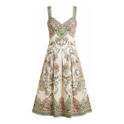 Witte Bloemen Paisley Midi Jurk Etro , Multicolor , Dames