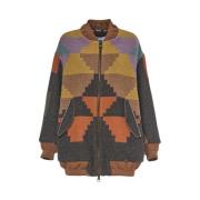 Grafische Print Oversized Bomberjack Bazar Deluxe , Multicolor , Dames