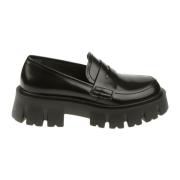 Zwarte leren mocassin met rubberen zool Premiata , Black , Dames