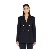 Dubbelbreasted jersey blazer Max Mara Studio , Blue , Dames