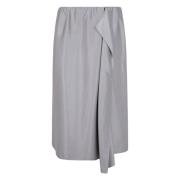 Zijden Dubbele Raso Rok Giorgio Armani , Gray , Dames