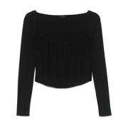 Madonna Neck Top Mugler , Black , Dames