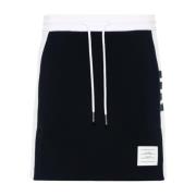 Klassieke Mini Rok met Engineered 4 Bar Thom Browne , Blue , Dames