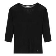 Stijlvolle Top met Hoge Hals Saint Laurent , Black , Dames