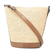 Strooien Emmerzak met Leren Details Michael Kors , Beige , Dames