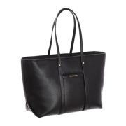 Gestructureerde Leren Shopper Tas Michael Kors , Black , Dames