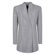 Geometrische Jacquard Paillettenjas Giorgio Armani , Gray , Dames