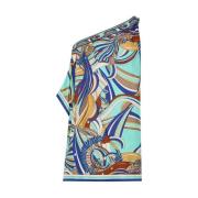 Blauwe Geometrische One Shoulder Kaftan Camilla , Multicolor , Dames