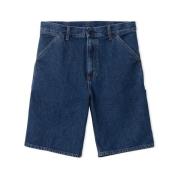 Relaxed Fit Denim Knie Shorts Carhartt Wip , Blue , Heren