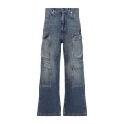 Wijde Jeans Rick Owens , Blue , Heren