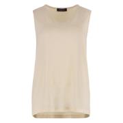 Kralen Crêpe Top Fabiana Filippi , Beige , Dames