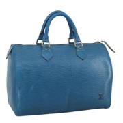 Pre-owned Leather handbags Louis Vuitton Vintage , Blue , Dames