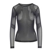 Transparante Fukashi Blouse Zwart Bitte Kai Rand , Black , Dames