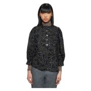 Elie print blouse Antik Batik , Black , Dames