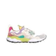 Suede/Nylon Dames Sneakers Flower Mountain , Multicolor , Dames