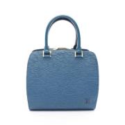 Pre-owned Leather handbags Louis Vuitton Vintage , Blue , Dames