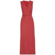 Gekruiste Jurk Stijlvol Brunello Cucinelli , Red , Dames