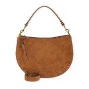 Bruine Schoudertas Fluweel Leer Isabel Marant , Brown , Dames