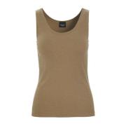 Rib Tank Top Nootmuskaat Beige Bitte Kai Rand , Brown , Dames