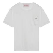 Korte mouwen ronde hals T-shirt Valentino Garavani , White , Heren