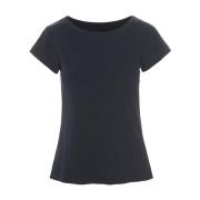 Zwarte Ribgebreide T-shirt Naibu Blouse Bitte Kai Rand , Black , Dames