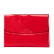 Pre-owned Leather clutches Louis Vuitton Vintage , Red , Dames