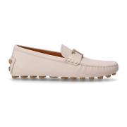 Beige Leren Driver Loafer Schoenen Tod's , Beige , Dames