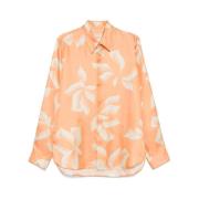 Bloemenprint Knoopshirt Dries Van Noten , Orange , Heren