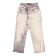 Grijze Wide Leg Jeans met Logo Acupuncture , Gray , Heren