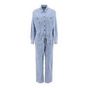 Katoenen jumpsuit met knoopsluiting Isabel Marant Étoile , Blue , Dame...