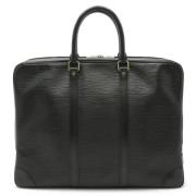 Pre-owned Leather briefcases Louis Vuitton Vintage , Black , Dames