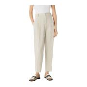 Beige Broek Elegante Stijl Brunello Cucinelli , Beige , Dames