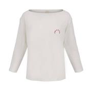 Mouwloze top met boothals Zusss , White , Dames