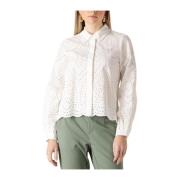 Elegante Beige Blouse Object , White , Dames