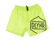 Fluo Groene Logo Shorts voor Mannen Dolly Noire , Green , Heren