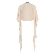 Chiffon stola met knopen vera mont , Beige , Dames