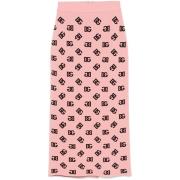 Zalmroze Geribbelde Tailleband Rok Dolce & Gabbana , Pink , Dames