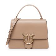 Beige Love Tas met Top Handvat Pinko , Beige , Dames