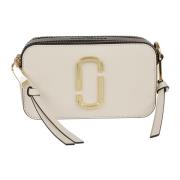 Leren Snapshot Tas met Twee Ritssluitingen Marc Jacobs , Beige , Dames