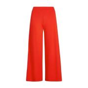 Border Palazzo Cropped Pants Milano Crepe King Louie , Red , Dames