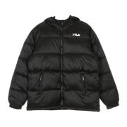 Zwarte Pufferjas met Rode Accenten Fila , Black , Heren