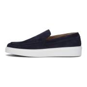 Blauwe Suède Loafers met Sportieve Look Giorgio , Blue , Heren